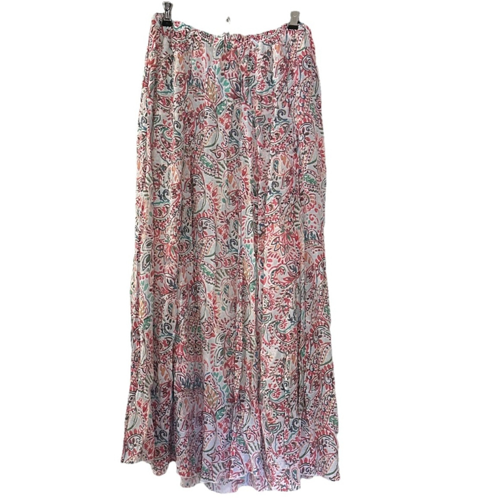 Zac &‎ Rachel Women's M Floral Paisley Midi Full Skirt Flowy Boho Fairy Bohemian